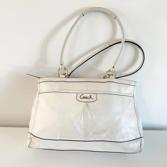 COACH Park Leather Double Handle, Pearl Bag, F19728 - Picture 1 of 7
